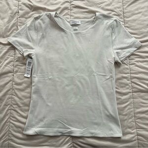 BRAND NEW WITH TAGS* aritzia - contour new crew full length tee (matte pearl)